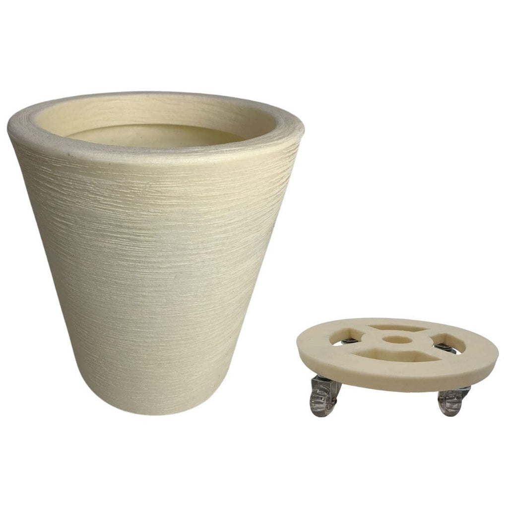 Kit Vaso em Polietileno 38x33cm + Suporte com Rodas