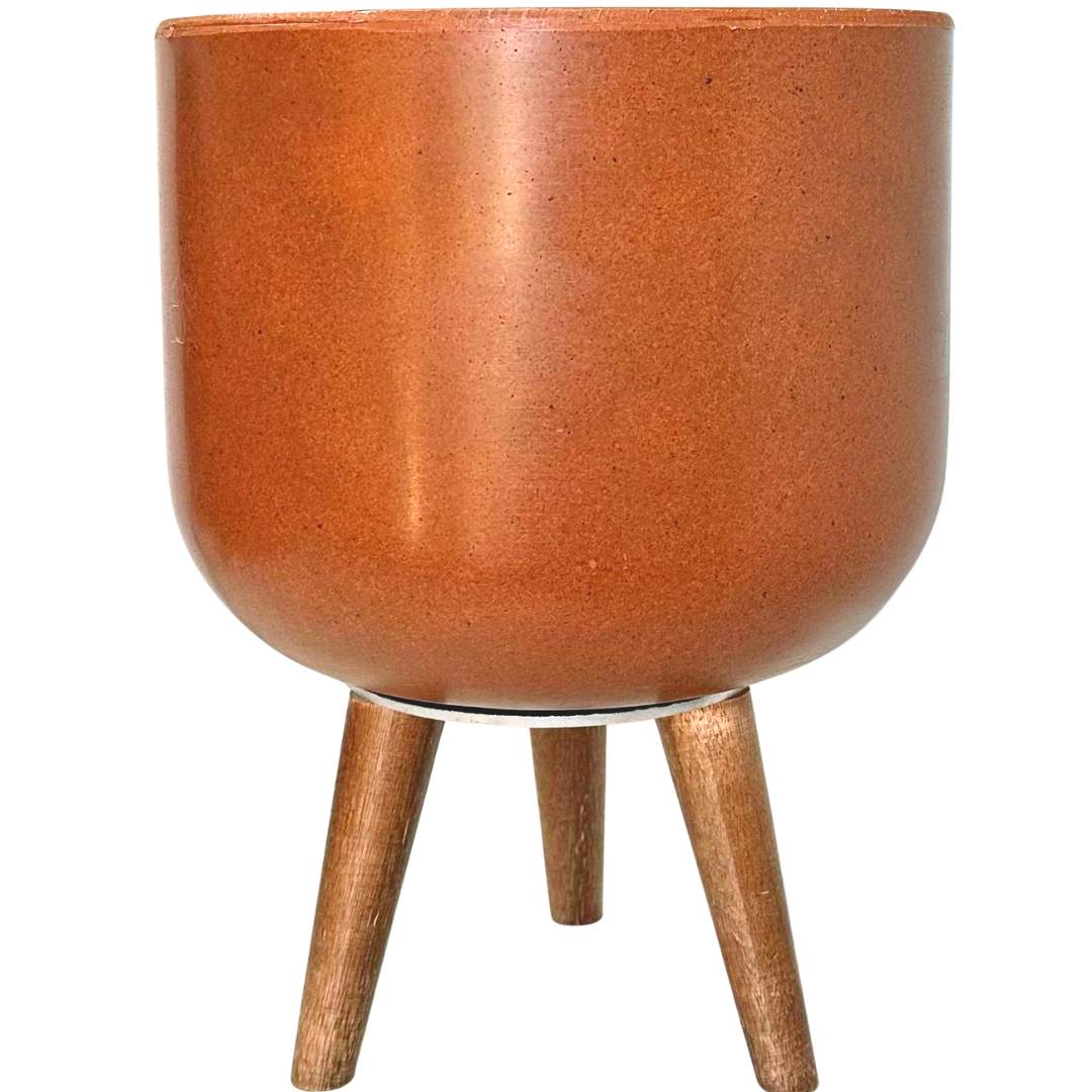 Vaso Doha Médio com Tripé de Madeira