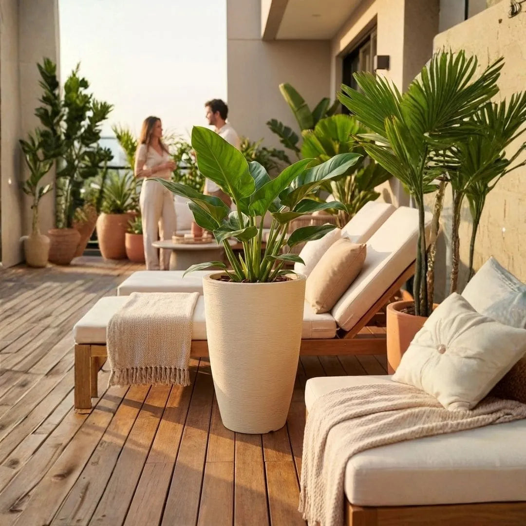 Vaso Pequim em Polietileno Texturizado 52x39cm