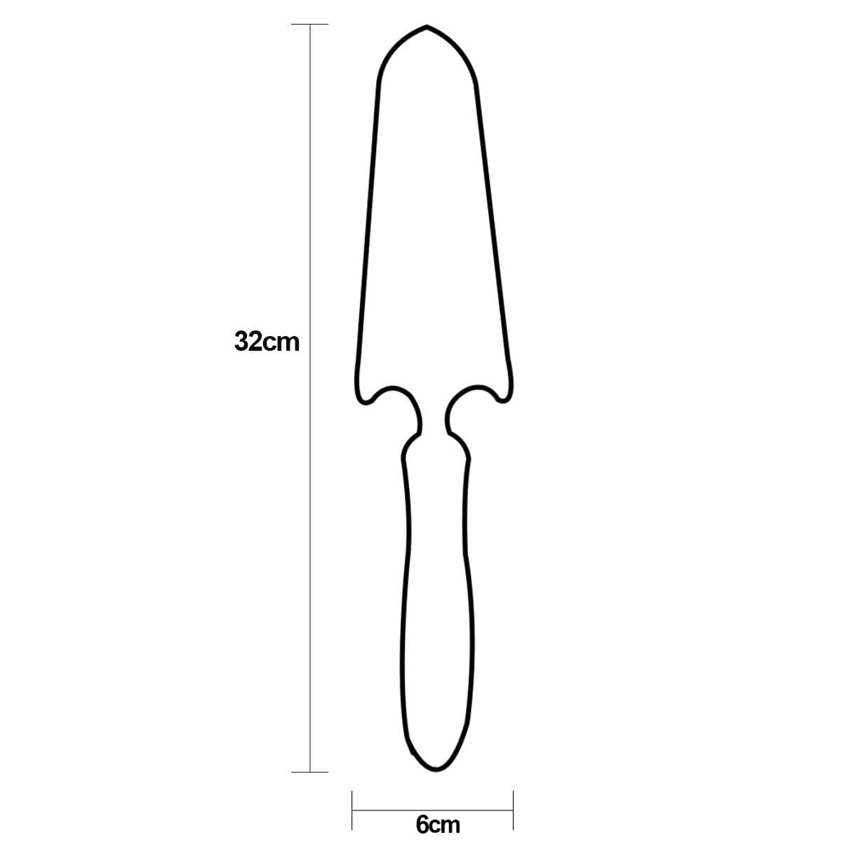 Pá de Jardim Estreita em Aço Inox com Medidor