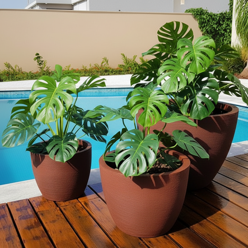 Vaso Berlim Texturizado em Polietileno - Tamanhos Grandes