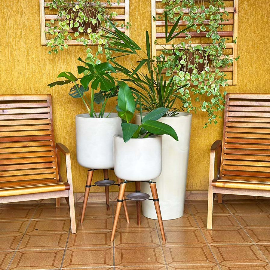 3 Vasos de Luxo Para Planta Decoração Externa Sacada Varanda