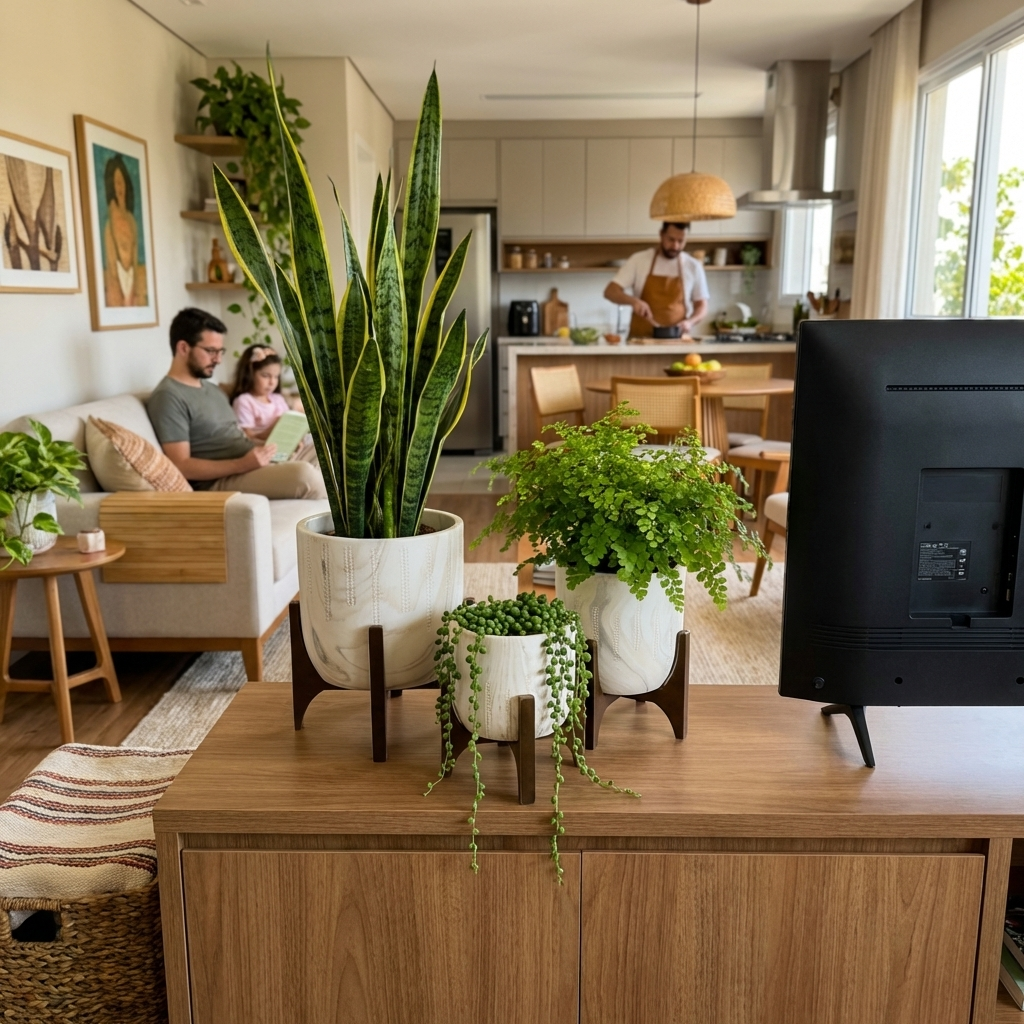 Kit 3 Vasos Genebra com Suporte de Madeira Baixo