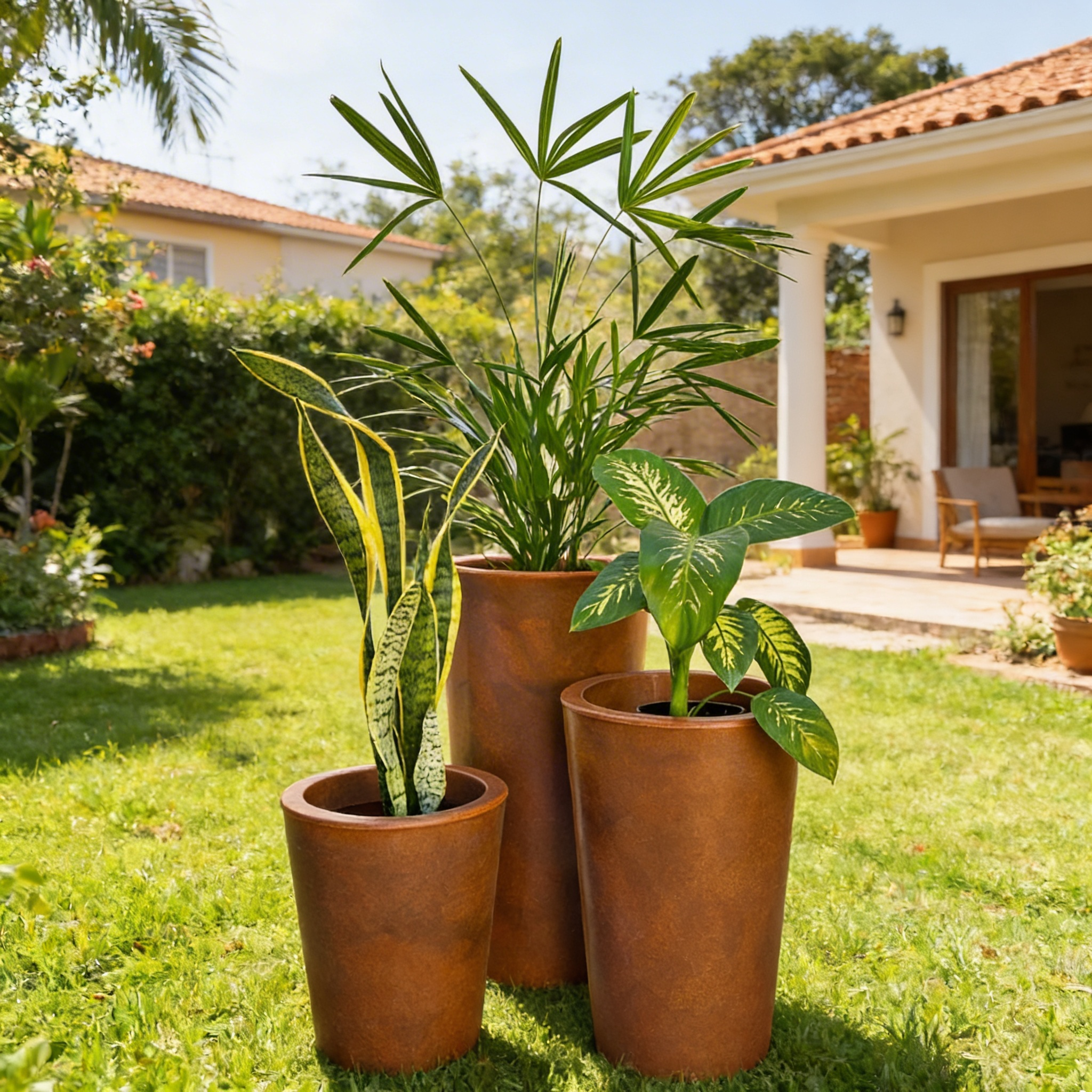 Kit 3 Vasos Damasco Brilhantes