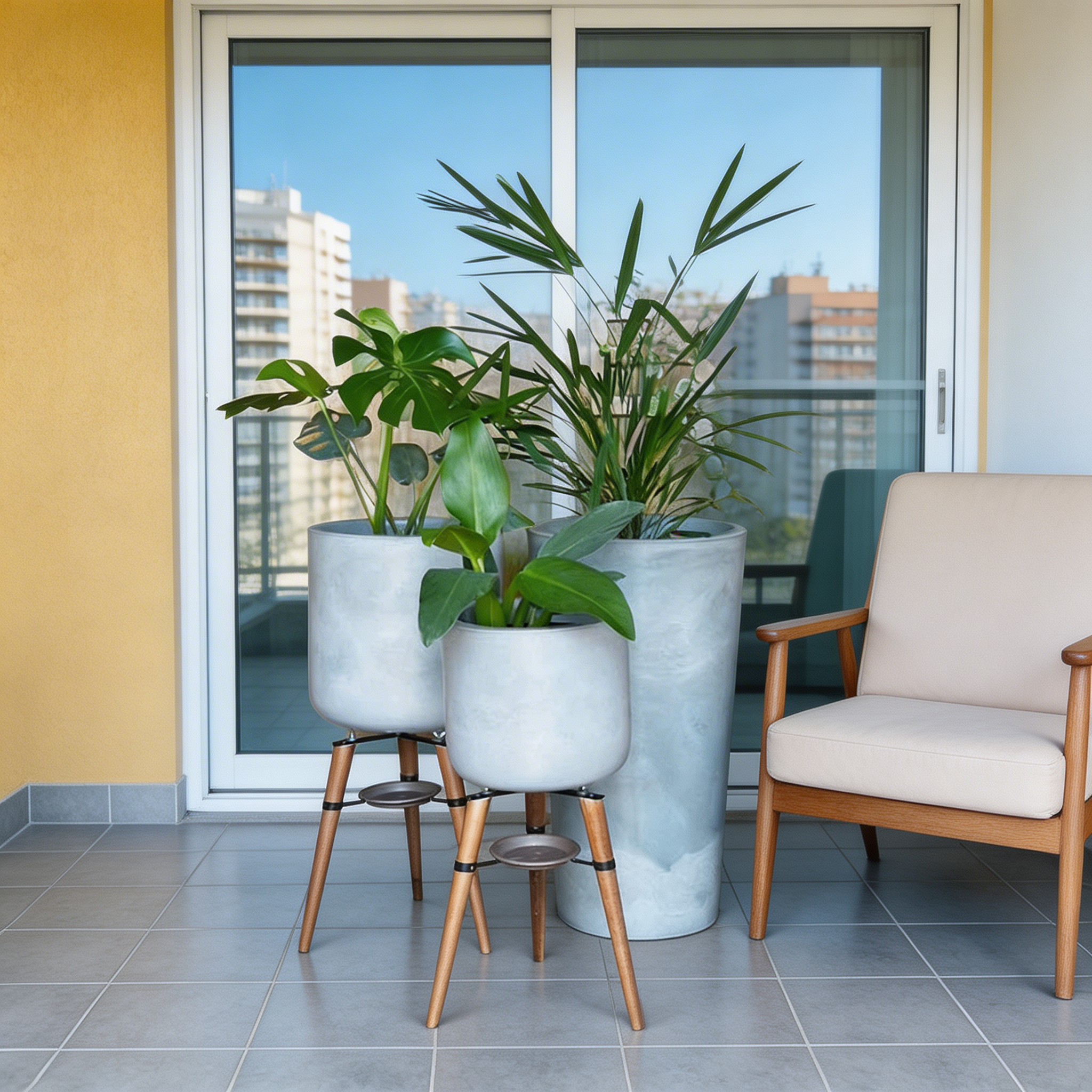 3 Vasos de Luxo Para Planta Decoração Externa Sacada Varanda