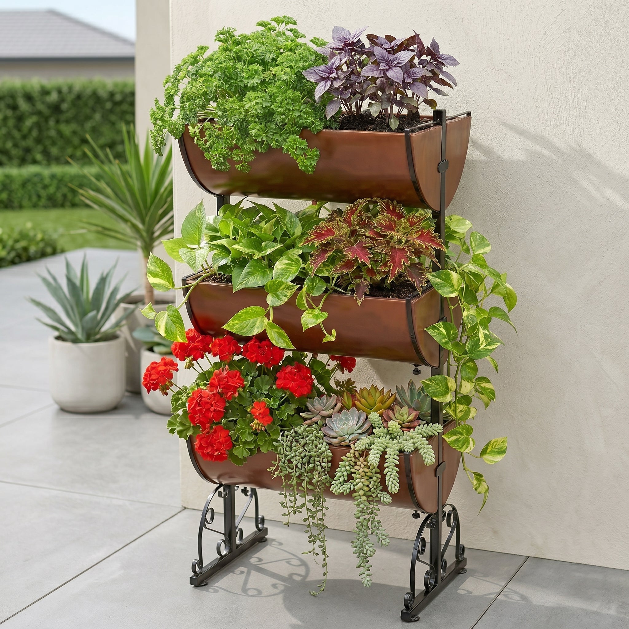 Horta Vertical com 6 Jardineiras