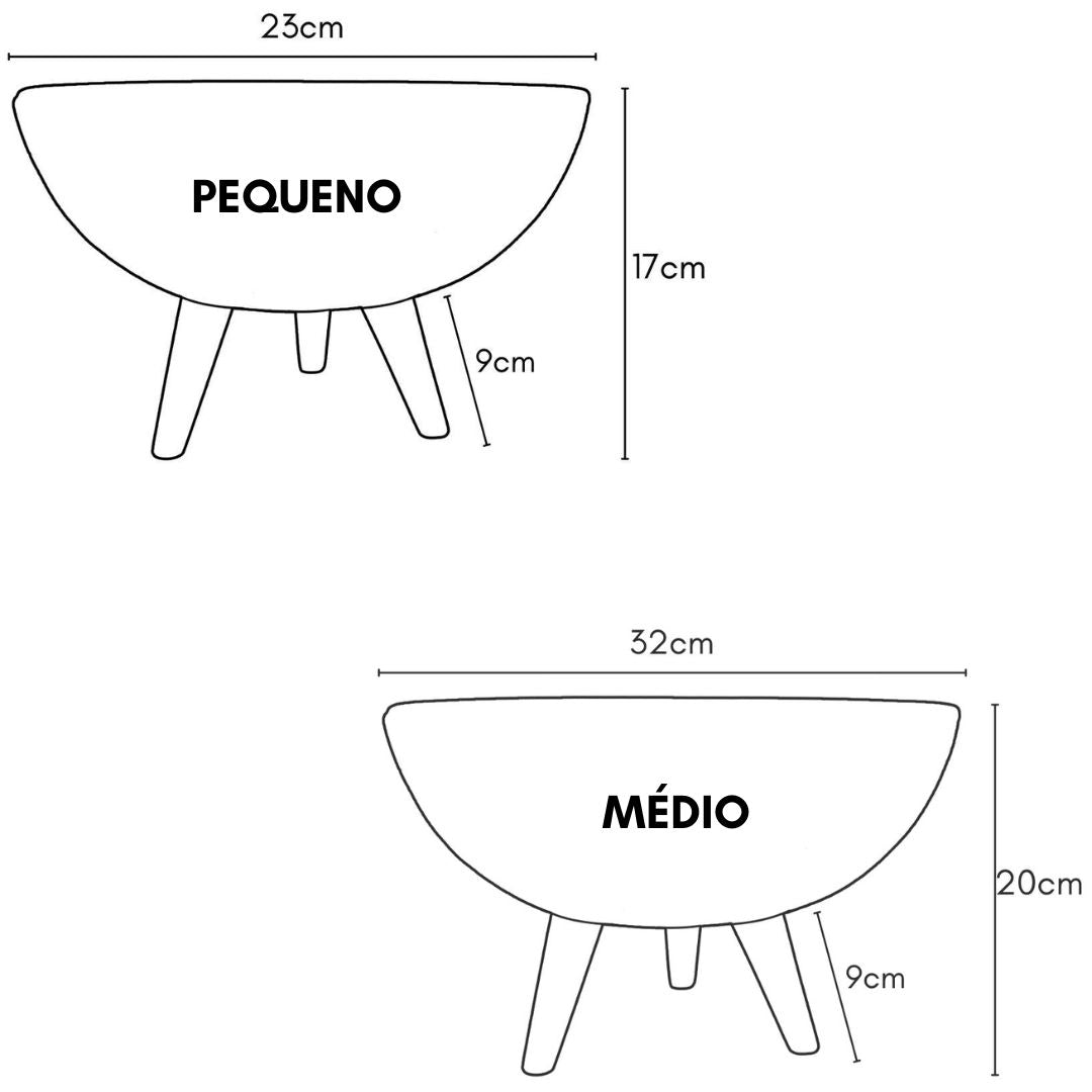 Vaso Bacia com Tripé de Madeira