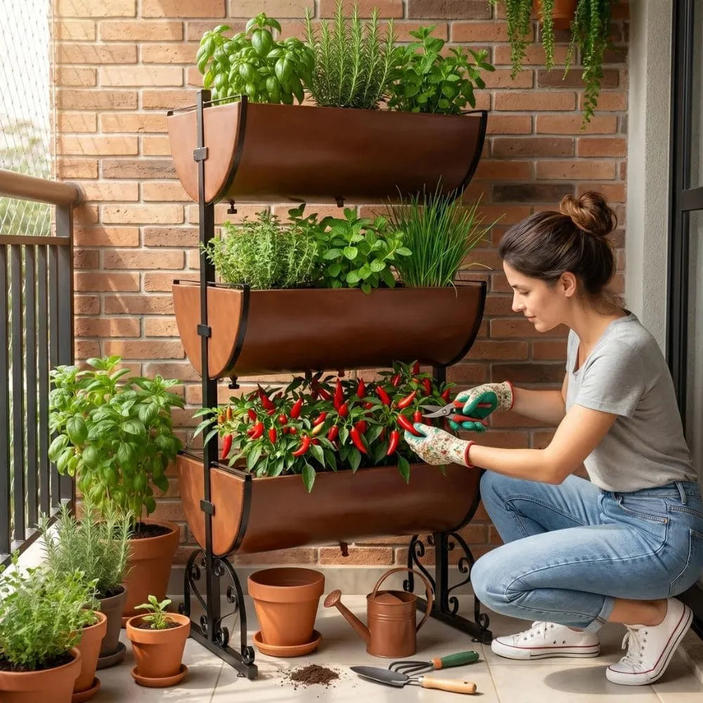 Horta Vertical com 6 Jardineiras