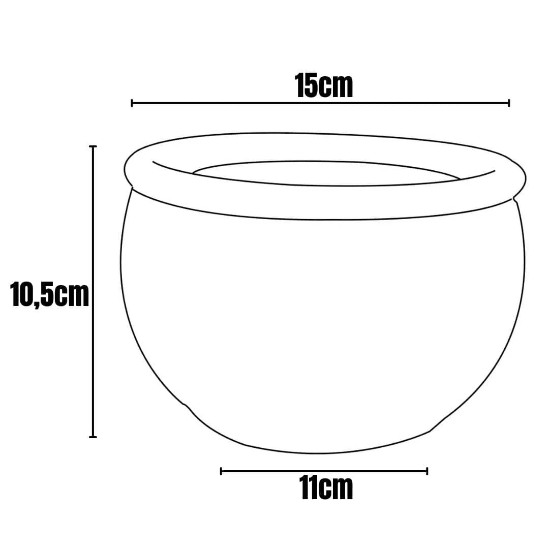 Kit 2 Vasos Cachepot em Cerâmica Esmaltada