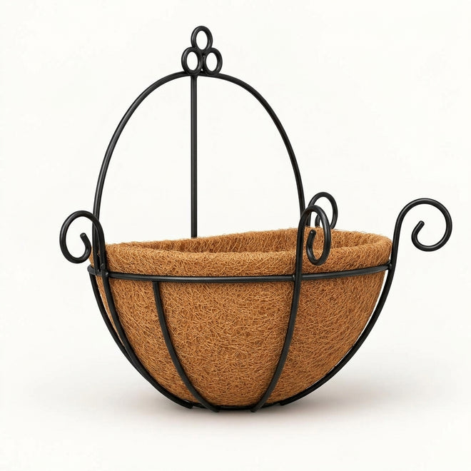 Vaso de Parede em Fibra de Coco Modelo Meio Vaso