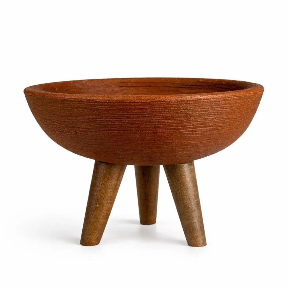 Vaso Bacia com Tripé de Madeira