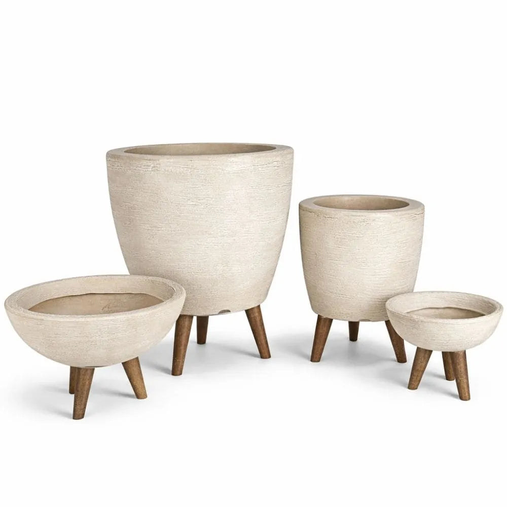 Kit 4 Vasos com Tripé de Madeira