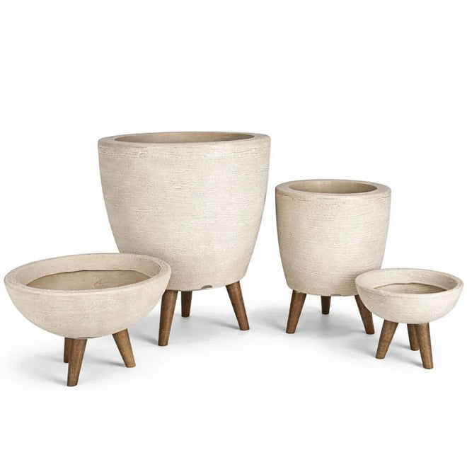 Kit 4 Vasos com Tripé de Madeira