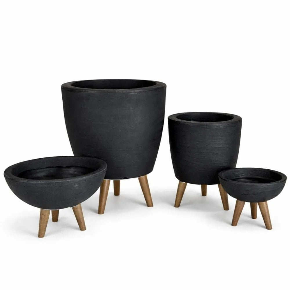 Kit 4 Vasos com Tripé de Madeira