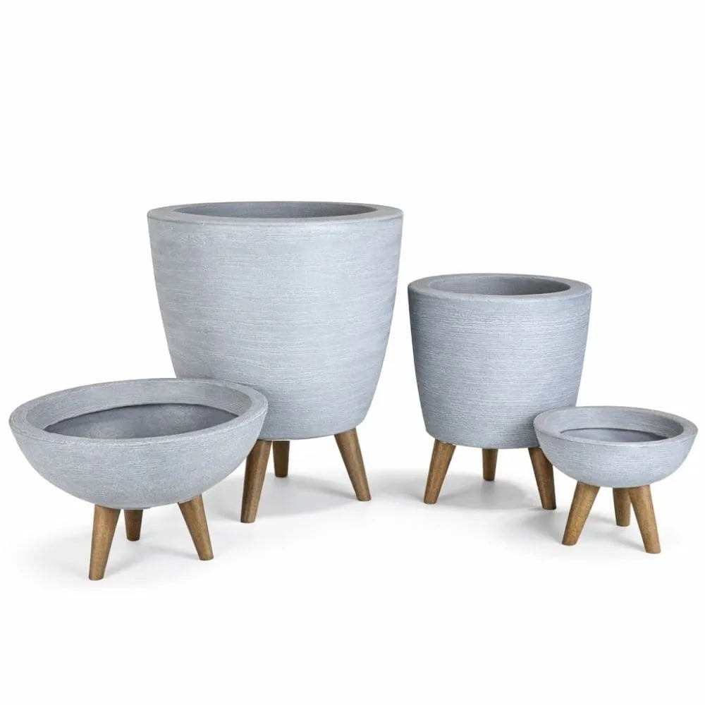 Kit 4 Vasos com Tripé de Madeira